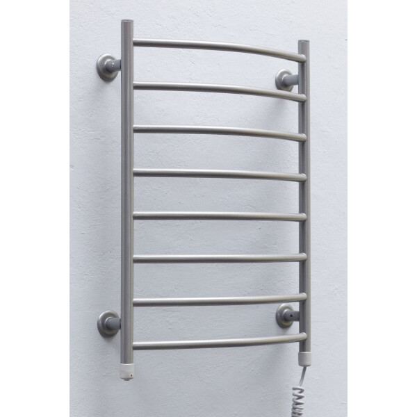 

Полотенцесушитель ТЕПЛЫЙ МИР Овал плюс серебро металлик правосторонний с кнопочным переключателем