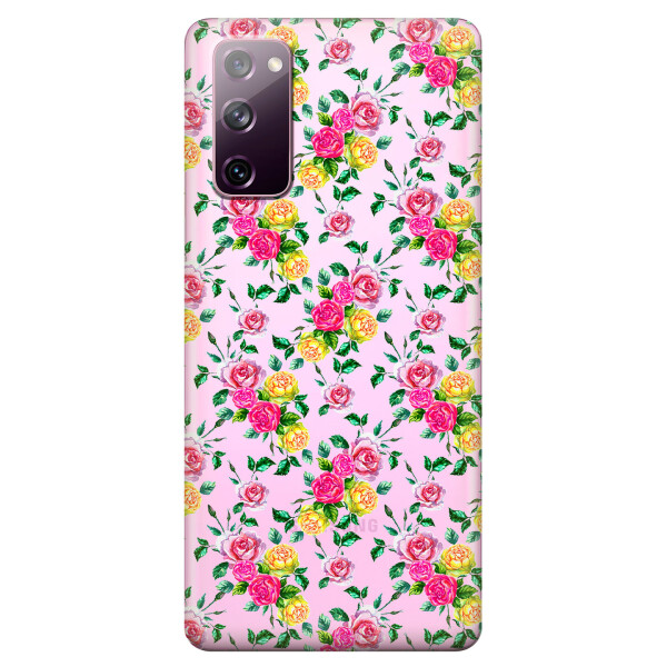 

Прозрачный силиконовый чехол OKcovers для Samsung Galaxy S20 FE с рисунком - Розы (KS6651)