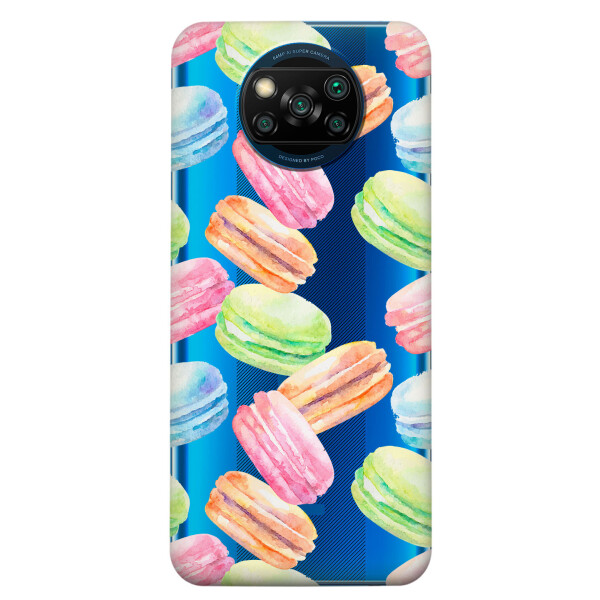Xiaomi Poco X3 чехол из прозрачного силикона с рисунком - Французские печенья (KS6832)