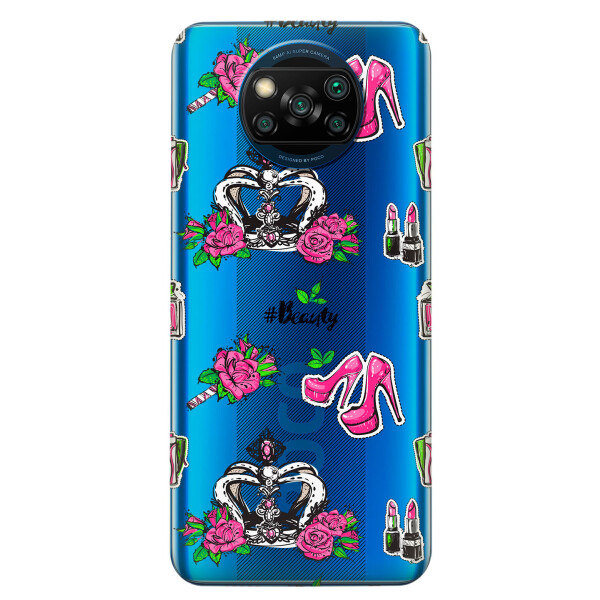 

Xiaomi Poco X3 чехол из прозрачного силикона с рисунком - Женский дизайн (KS6855)