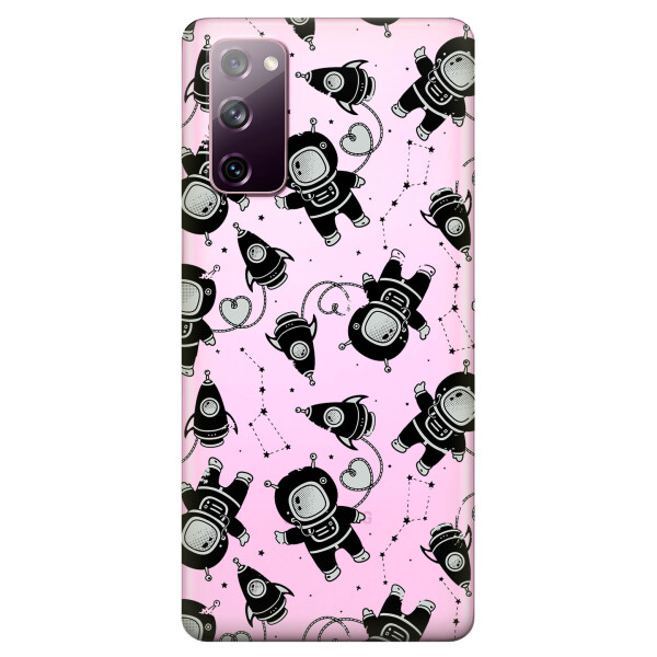

Прозрачный силиконовый чехол OKcovers для Samsung Galaxy S20 FE с рисунком - Космонавты (KS6669)