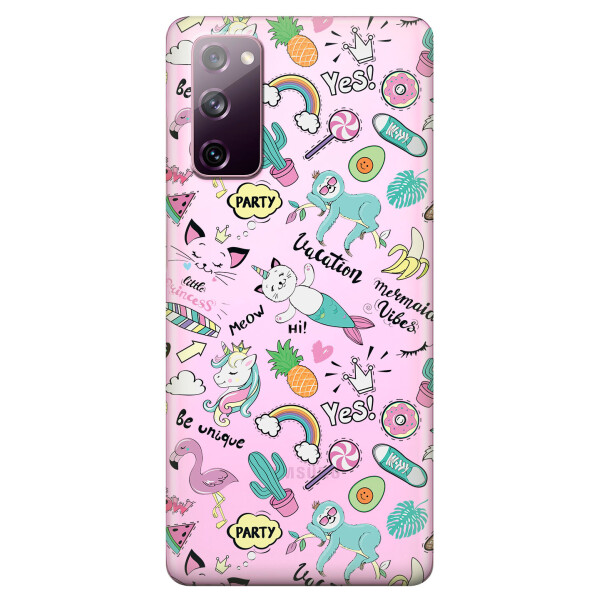 

Прозрачный силиконовый чехол OKcovers для Samsung Galaxy S20 FE с рисунком - Летнее настроение (KS6672)