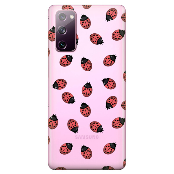 

Прозрачный силиконовый чехол OKcovers для Samsung Galaxy S20 FE с рисунком - Божьи коровки (KS6683)