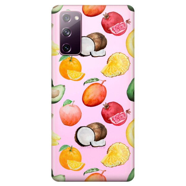 

Прозрачный силиконовый чехол OKcovers для Samsung Galaxy S20 FE с рисунком - Фрукты (KS6681)