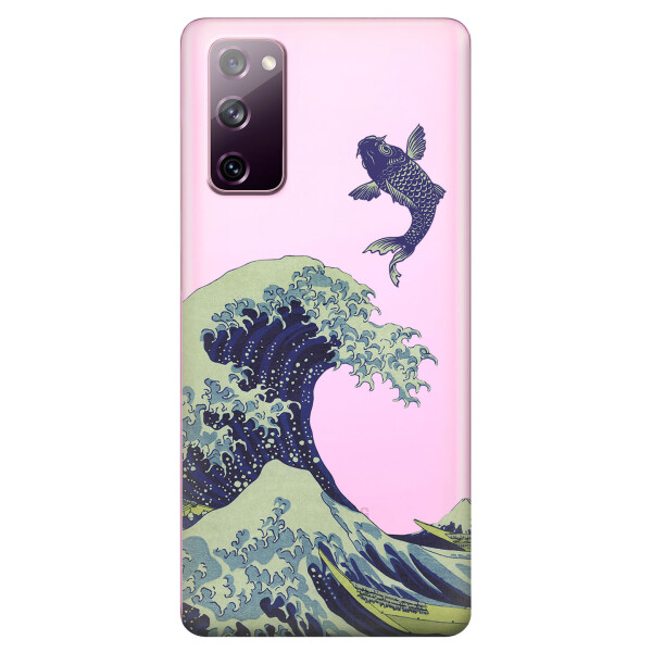 

Прозрачный силиконовый чехол OKcovers для Samsung Galaxy S20 FE с рисунком - Большая волна в Канагаве (KS6725)