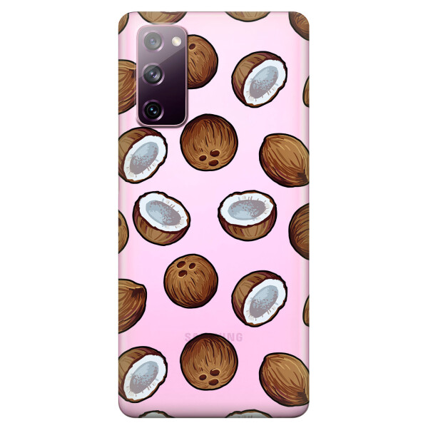 

Прозрачный силиконовый чехол OKcovers для Samsung Galaxy S20 FE с рисунком - Кокосы (KS6664)