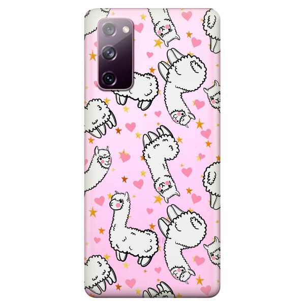 

Прозрачный силиконовый чехол OKcovers для Samsung Galaxy S20 FE с рисунком - Ламы (KS6697)