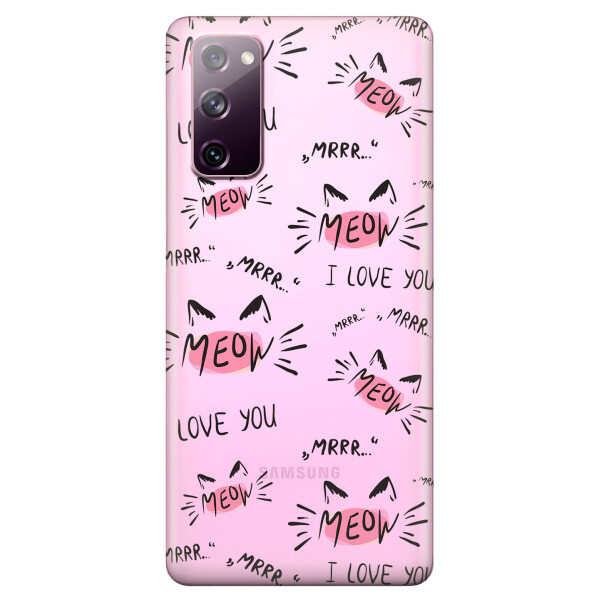 

Прозрачный силиконовый чехол OKcovers для Samsung Galaxy S20 FE с рисунком - Кошачьи мордочки (KS6661)