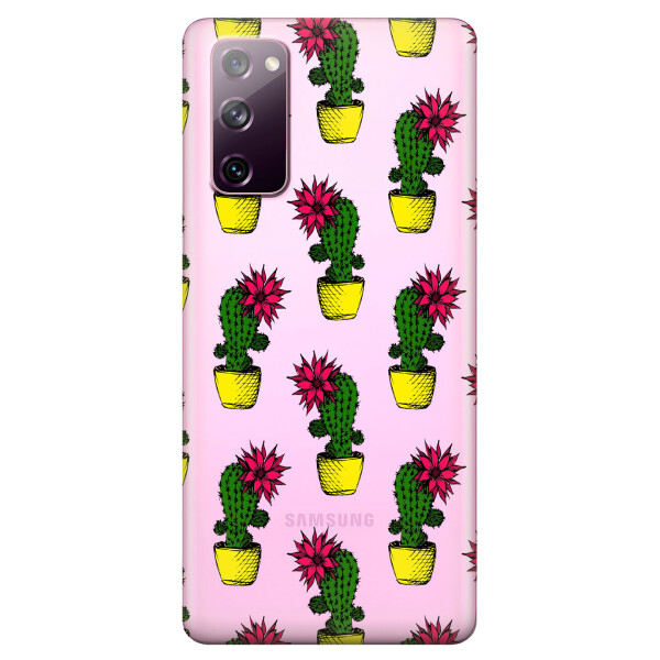 

Прозрачный силиконовый чехол OKcovers для Samsung Galaxy S20 FE с рисунком - Кактусы (KS6678)