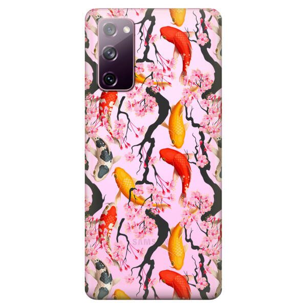 

Прозрачный силиконовый чехол OKcovers для Samsung Galaxy S20 FE с рисунком - Японские рыбы (KS6653)