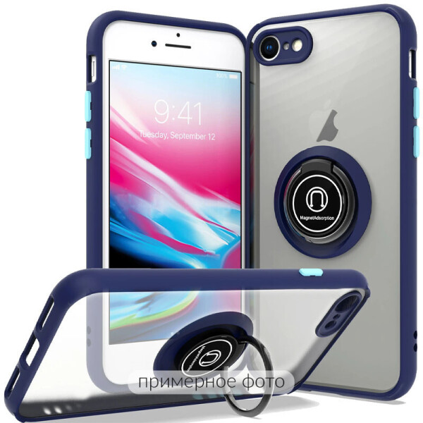

TPU+PC чехол Deen ColorEdgingRing for Magnet для Realme C15 (Синий) (1058391)
