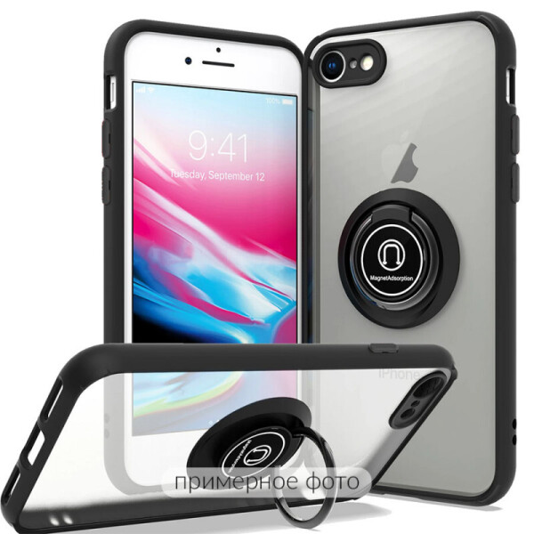 

TPU+PC чехол Deen ColorEdgingRing for Magnet для Realme C15 (Черный) (1058392)