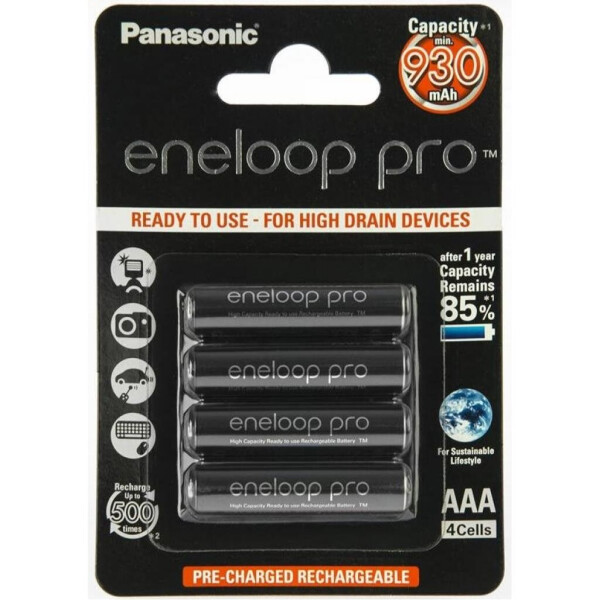 

Аккумулятор PANASONIC Eneloop Pro AAA 930 mAh NI-MH * 4 (BK-4HCDE/4BE)
