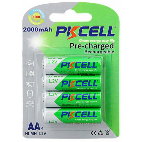 

Аккумулятор PKCELL AA R6 NiMH 2000mAh * 4 (PC/AA2000-4B)
