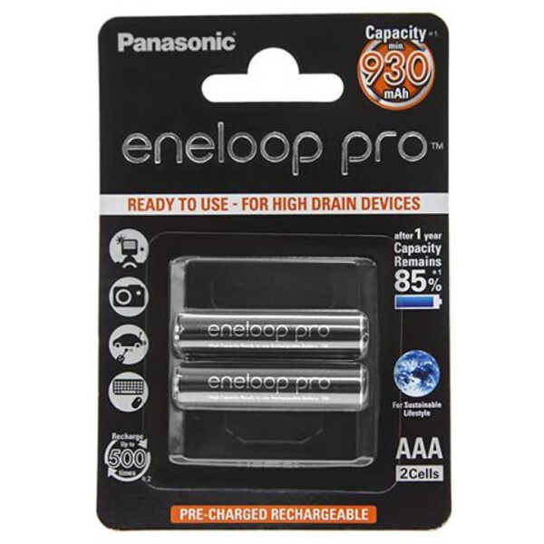 

Аккумулятор PANASONIC Eneloop Pro AAA 930 mAh NI-MH * 2 (BK-4HCDE/2BE)