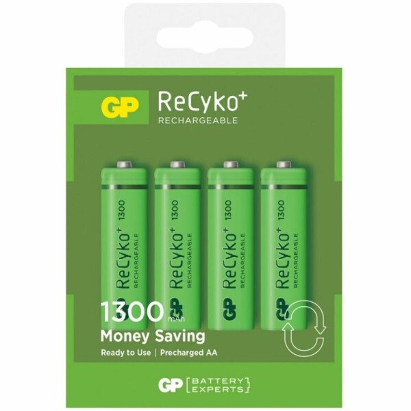 

Аккумулятор GP AA 130AAHCE-2GBE4 Recyko+ 1300 mAh * 4 (130AAHCE / 4891199042911)