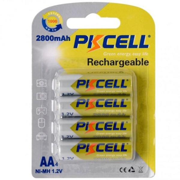 

Аккумулятор PKCELL AA R6 NiMH 2800mAh * 4 (PC/AA2800-4B)
