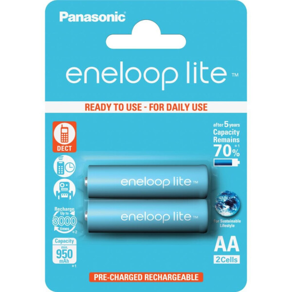

Аккумулятор PANASONIC Eneloop Lite AA 950mAh NI-MH * 2 (BK-3LCCE/2BE)
