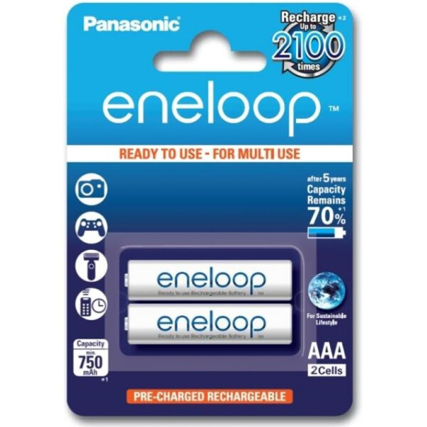 

Аккумулятор PANASONIC Eneloop AAA 750mAh NI-MH * 2 (BK-4MCCE/2BE)