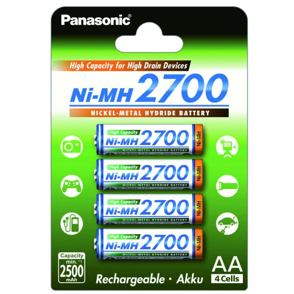 

Аккумулятор PANASONIC High Capacity AA 2700 mAh * 4 (BK-3HGAE/4BE)