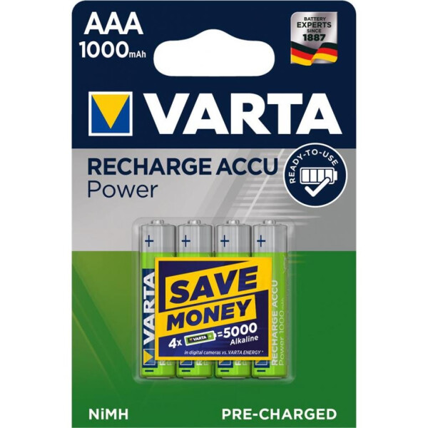 

Аккумулятор Varta AAA Rechargeable Accu 1000mAh * 4 (05703301404)