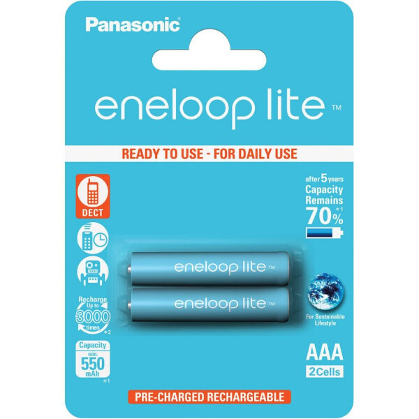 

Аккумулятор PANASONIC Eneloop Lite AAA 550mAh NI-MH * 2 (BK-4LCCE/2BE)