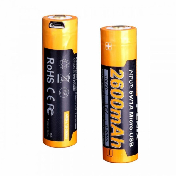 

Аккумулятор Fenix 18650 2600 mAh micro usb зарядка (ARB-L18-2600U)
