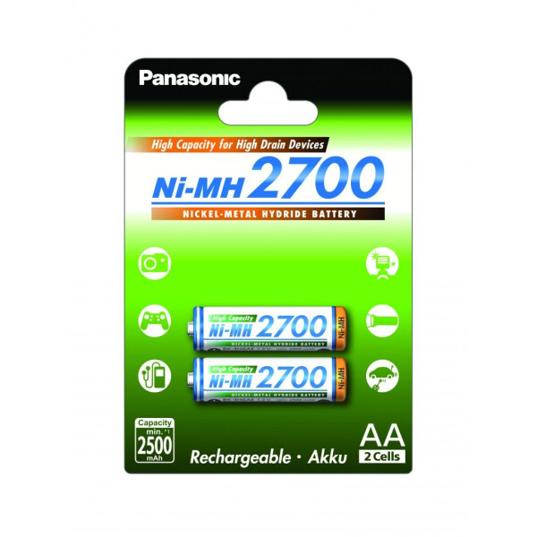 

Аккумулятор PANASONIC High Capacity AA 2700 mAh * 2 (BK-3HGAE/2BE)