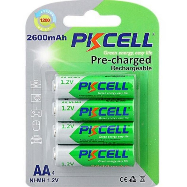 

Аккумулятор PKCELL AA R6 NiMH 2600mAh * 4 (PC/AA2600-4BA)