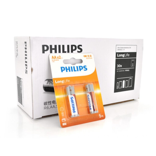 

Батарейка PHILIPS AA Super Heavy Duty 1.5V R6 2pcs/card (R6L2BT/93)