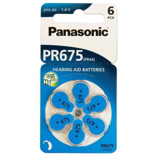 

Батарейка PANASONIC PR44 / PR675 (1.4V) * 6 (PR-675H/6LB)