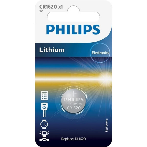 

Батарейка PHILIPS CR1620 PHILIPS Lithium (CR1620/00B)