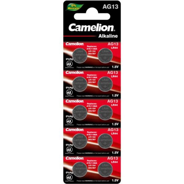 

Батарейка AG13 / LR1154 / LR44 / V13GA Alkaline * 10 Camelion (AG13-BP10)
