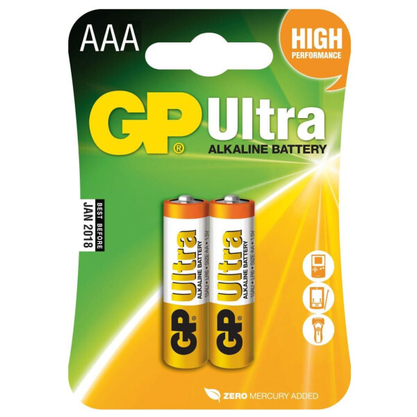 

Батарейка GP AAA LR03 ULTRA Alcaline * 2 (GP24AU-2UE2)