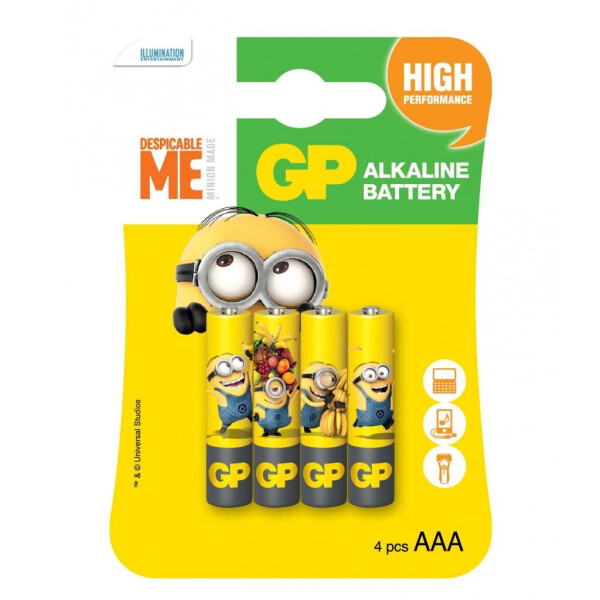 

Батарейка GP AAA LR03 Alcaline Minions * 4 (GP24AUYOY-2UE4)