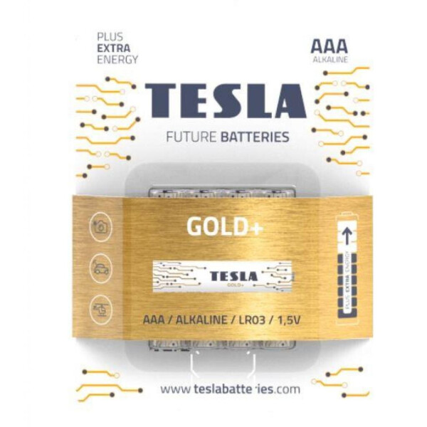 

Батарейка Tesla AAA Gold+ LR03 ALKALINE 1.5V * 4 (8594183392264)