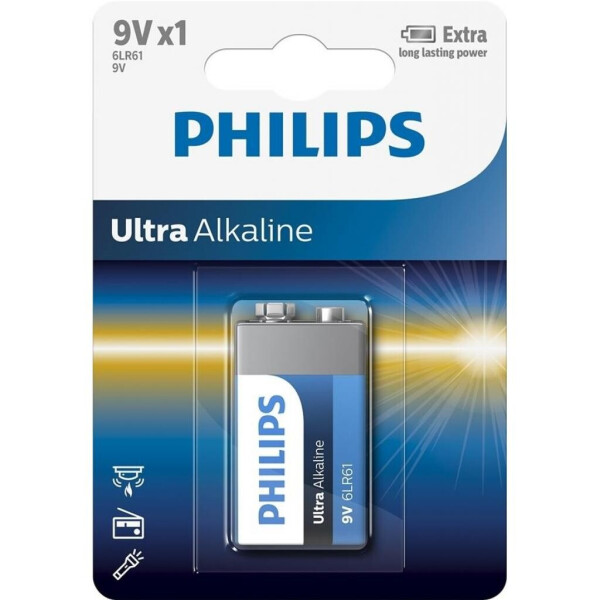 

Батарейка PHILIPS Крона 6LR61 Ultra Alkaline * 1 (6LR61E1B/10)
