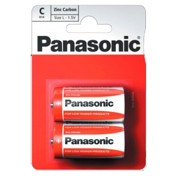 

Батарейка PANASONIC C R14 RED ZINK * 2 (R14REL/2BPR)