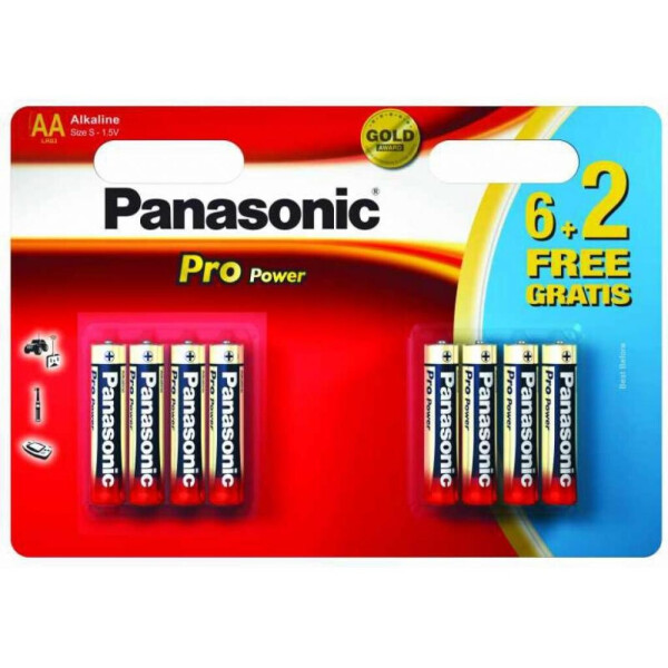 

Батарейка PANASONIC AA PRO POWER * 8(6+2) (LR6XEG/8B2F)