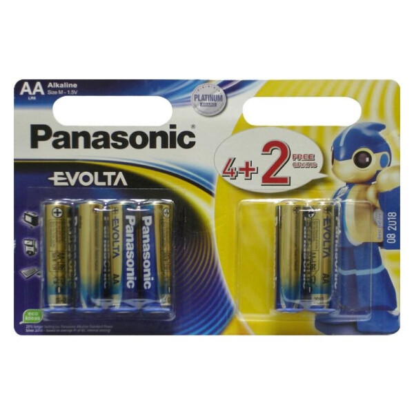 

Батарейка PANASONIC AA Evolta LR6 * 6(4+2) (LR6EGE/6B2F)
