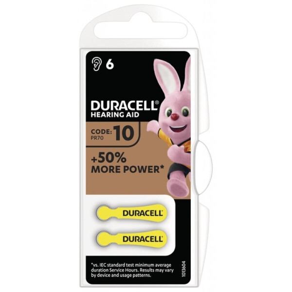 

Батарейка Duracell 10 / P10 / PR536 Zinc Air (1.4V) * 6 (5004320)