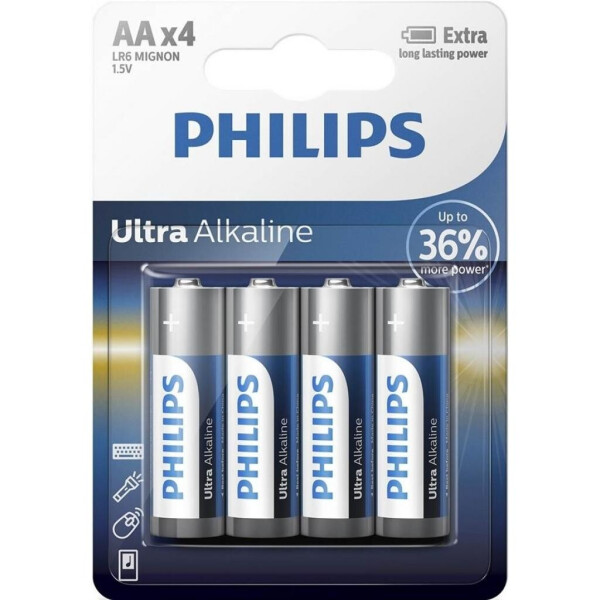

Батарейка PHILIPS AA LR6 Ultra Alkaline * 4 (LR6E4B/10)