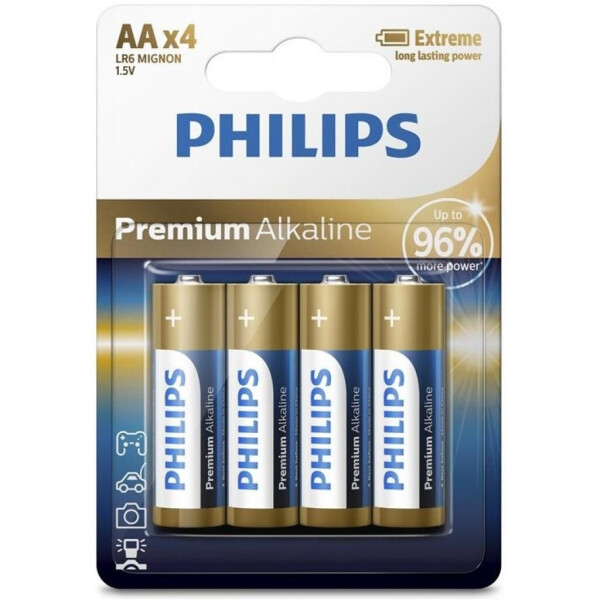 

Батарейка PHILIPS AA LR6 Premium Alkaline * 4 (LR6M4B/10)