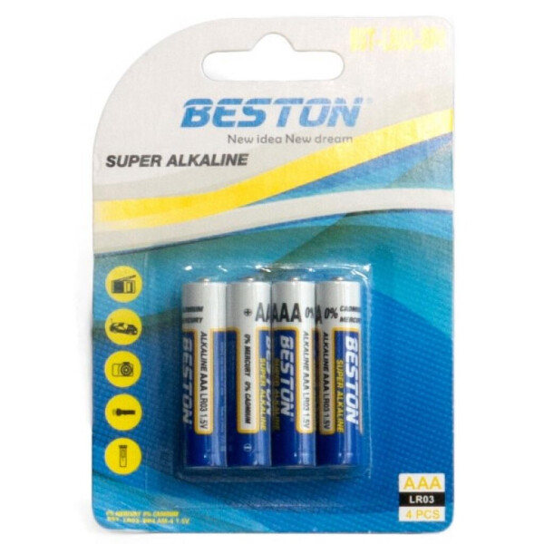 

Батарейка BESTON AAA 1.5V Alkaline * 4 (AAB1833)