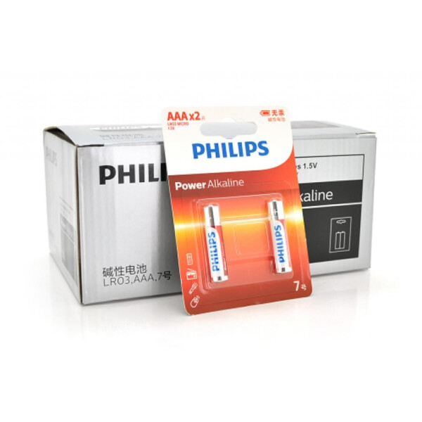 

Батарейка PHILIPS AAA Alkaline 1.5V LR03, 2pcs/card (LR03P2BT/93)