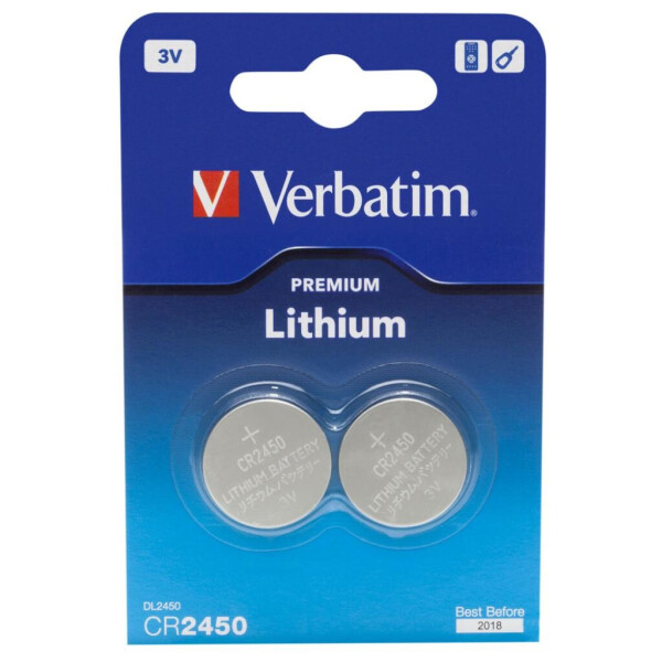 

Батарейка Verbatim CR 2450 Lithium 3V * 2 (49938)