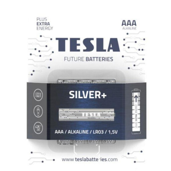 

Батарейка Tesla AAA Silver+ LR03 ALKALINE 1.5V * 4 (8594183392363)