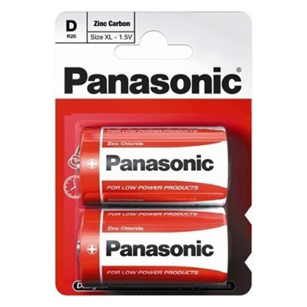 

Батарейка PANASONIC D R20 RED ZINK * 2 (R20REL/2BPR)