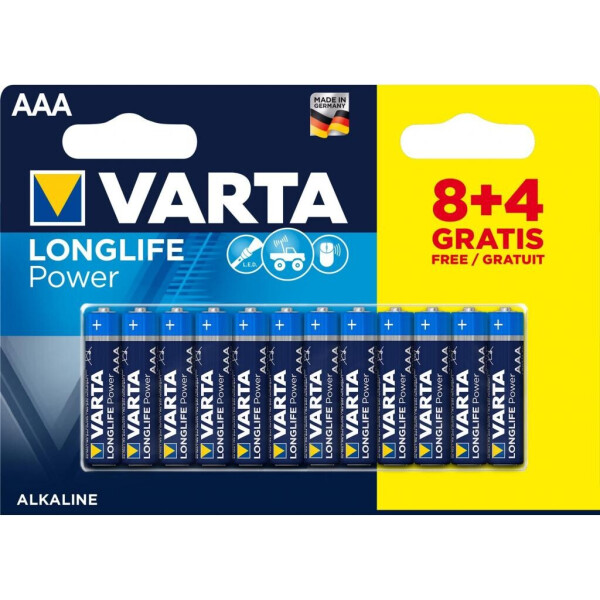 

Батарейка Varta AAA Varta LongLife Power * 12 (8+4) (04903121472)