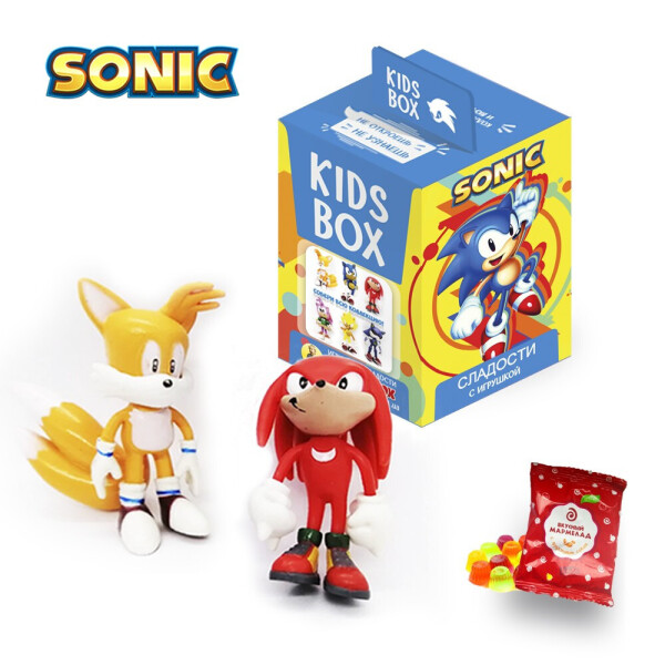 

Sonic KIDS BOX -Sweet box - Соник- коллекционная фигурка в коробочке c мармеладом Свитбокс